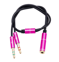3.5 Adaptor Audio Dua Saluran Satu Kabel untuk Kabel Audio Headset Komputer Desktop - Adaptor Audio-Mikrofon Dua-dalam-Satu