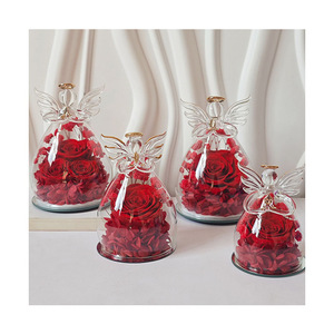 AM-PFA11 giorno di san valentino <span class=keywords><strong>fiore</strong></span> conservato eterna rosa piccolo <span class=keywords><strong>angelo</strong></span> cupola di vetro romantico scatola regalo decorativa per Halloween - Product Image 2