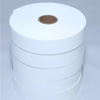 Rouleau d'étiquettes en taffetas de nylon blanc 30 mm * 200 m pour vêtements, ruban en taffetas