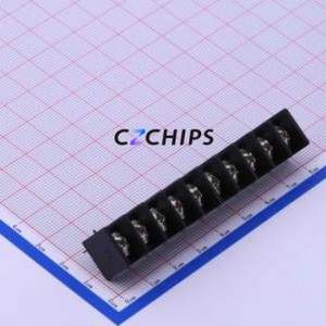 DBT30C-7.62-10P-BK-P Barrier Terminal Block Through hole Component (THT),P=7.62mm Connector Two Sides 7.62mm 1x10P Straight Pin - Product Image 1