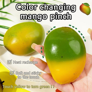 Squishies Mango Mango Stress Ball Fruit Squishies Big Fruit Squishies Color Changing Sensory Tool for Anxiety Relief - Product Image 3