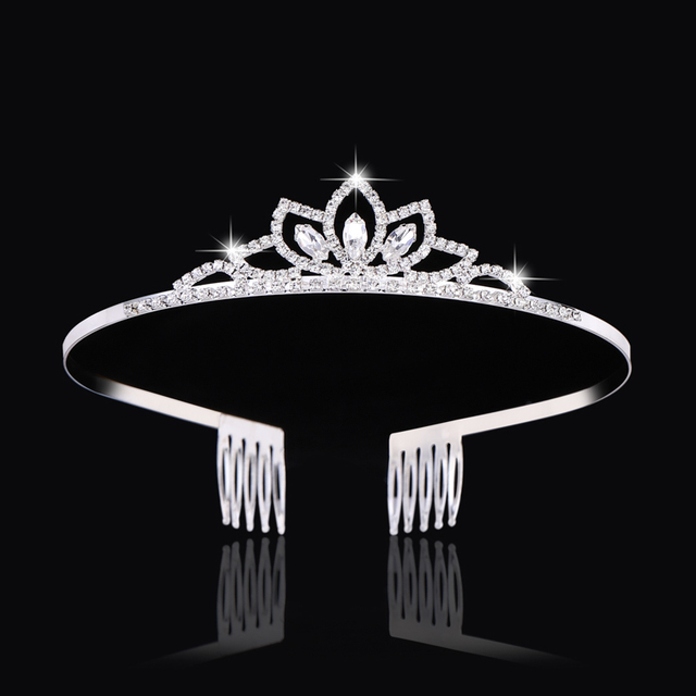 LUOYAN Fashion Festive Party Rhinestone Adjustable Hair Ornaments Diamond Crown Tiara Headband for Kids Princess