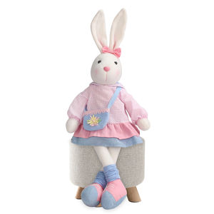 Zaves ev rahat dekorasyon tavşan oyuncak kumaş erkek ve kız çifti sokak spor stil sevimli uzun kulaklı tavşan peluş bebek - Product Image 3