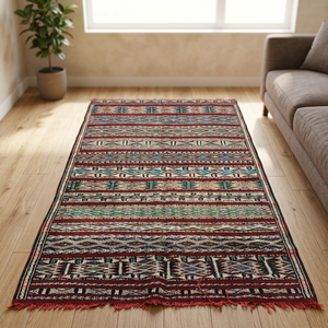Alfombras de Lana Berber Marroquíes Hechas a Mano al por Mayor, con Patrón Geométrico y Pelo Corto, Anudadas a Mano - Product Image 3