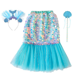Recién llegado, <span class=keywords><strong>disfraz</strong></span> de <span class=keywords><strong>sirena</strong></span> de Halloween para niñas pequeñas, tutú de cola gótica, vestido de lentejuelas, <span class=keywords><strong>disfraz</strong></span> de fiesta - Product Image 3
