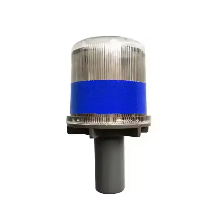 Feu d'avertissement de circulation solaire-bleu