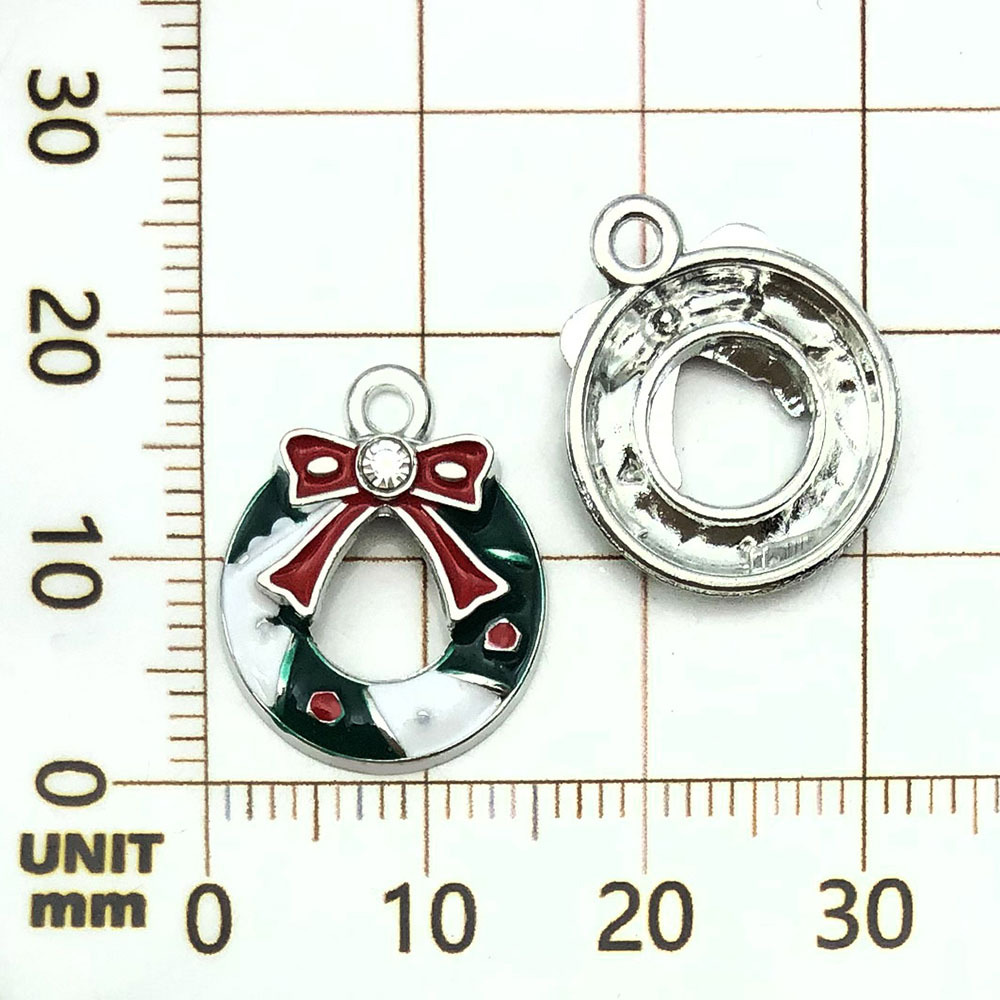 Couronne de Noël verte dégoulinante - 1,5g - 19*15mm - 19647