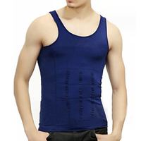 Maillot de Corps Homme Gainant Ventre Plat Compression Minceur T-Shirt Sans Manches Débardeur Modèle Abdominal Amincissant Corps