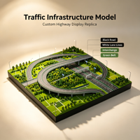 Maquette architecturale routière personnalisée avec nœud routier et ceinture verte