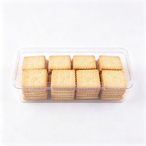 Boîte en plastique PS rigide transparente attrayante avec couvercle assorti pour tiramisu, mousse, gâteau, biscuit, pâtisserie aux fruits, dessert, emballage à emporter - Product Image 1