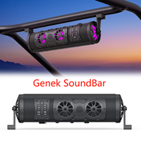Barra de Sonido, Altavoz Marino para Exteriores, Bluetooth, 32 Pulgadas, con Sonido y Luces LED, Sistema de Altavoces, Altavoz para UTV, ATV, Carrito de Golf