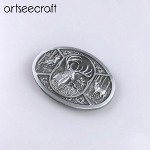 Directo de fábrica Estilo retro Clásico Occidental Aleación de zinc Hebilla de cinturón ELK Diseño en relieve - Product Image 4
