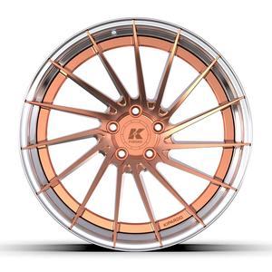 Cerchi Kipardo in Oro Rosa e Cromo, Ruote Forgiate a Due Pezzi con Concavità Profonda e Pneumatici per Auto BMW - Product Image 4