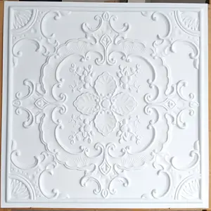 PL19 Faux tin painted Victorian style 3D Vinyl ceiling tiles store shopping pub cafe club decor wall panels