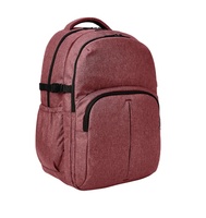 Sac à dos pour ordinateur portable Oxford imperméable marron compétitif avec port USB, pochette pour ordinateur portable 15 pouces, fermeture éclair et motif lettres