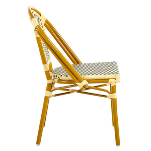 Silla de Mimbre Impermeable para Exterior, Ideal para Cafeterías, Hoteles, Restaurantes, Playa, Estilo Moderno, Metálica, Tipo Bistro París - Product Image 5