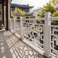 Clôture minimaliste moderne en alliage d'aluminium blanc pour balcon et escalier de villa de luxe avec installation DIY