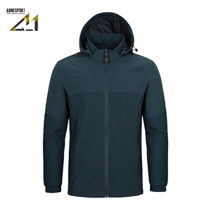 Chaqueta Impermeable con Capucha y Cuello Alto para Hombre, Marca Aonesport, Corte Regular, Nailon y Poliéster, Estilo Urbano - Product Image 1