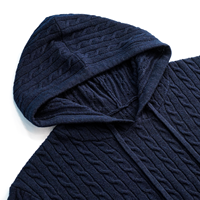 AiNear vente en gros de logo personnalisé Design Oem & Odm manches longues câble hommes 100% laine mérinos tricot épais pull à capuche homme pull
