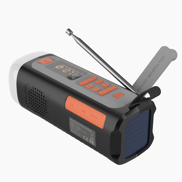 Portable Emerncy Hand Crank Solar NOAA Weather Radio 2000mAh 4500mAh with 4 Way Power & FM Radio Flashlight & Light