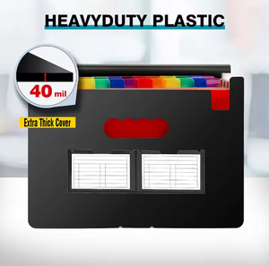 Caja Archivadora de Plástico PP A4 con Capacidad para 1500 Hojas, Organizador de Documentos Expandible con 12/24 Bolsillos, Color Arcoíris - Product Image 3