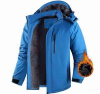 Veste imperméable coupe-vent pour homme, doublée de polaire thermique, à capuche, avec col montant et fermeture éclair, pour sports d'hiver sur glace, OEM