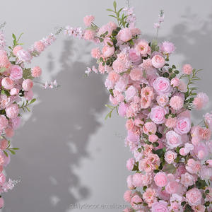 Bruiloftboogdecoratie - Kunstmatige roze hoornbloemenboog - Gebruikt voor bruiloftsdecoratie en evenementendecoratie - Product Image 4