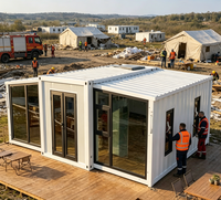 Maison conteneur extensible 20 pieds 40 pieds, maison mobile préfabriquée, logement modulaire 3-4 chambres pour chantier de construction, complexe hôtelier, village