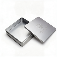 Boîte à thé carrée personnalisée avec couvercle, grande boîte en fer blanc pour biscuits et gâteaux, conteneur de rangement pour thé en vrac et emballage cadeau
