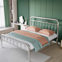 Cadre de lit en acier inoxydable moderne minimaliste 304 #2x1.5m 5 poutres de lit assorties économique Simple King & Single Bed Board Apartments