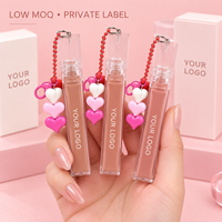 Cosmétiques véganes personnalisés, gloss à lèvres longue durée, marque privée, imperméable, non collant, rouge à lèvres liquide mat avec porte-clés