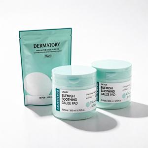 Dermatory Cica 2X Blemish Soothing Gauze Pad 70 tampons 200 ml Toner Pad Tous types de peau - Product Image 1