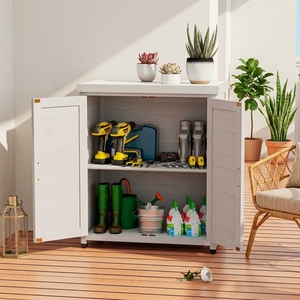 Armoire à outils en bois massif JX Outdoor, avec une grande capacité de rangement, peut stocker divers outils, de haute qualité et économique - Product Image 2