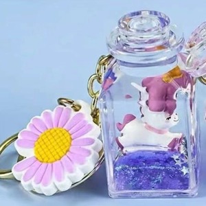 Oem/ODM Giao hàng nhanh tùy chỉnh màu sắc & logo Quà tặng khuyến mãi QuickSand dễ thương hình dạng động vật nổi lỏng Acrylic dầu đầy <span class=keywords><strong>Keychain</strong></span> - Product Image 3