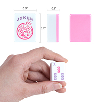 Juego de Mahjong Americano Profesional de Lujo Moderno, Color Rosa, 166 Fichas Estándar con Estuche, Soportes y Empujadores, Kit Completo para Entretenimiento