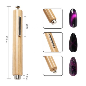 BQAN Bâtonnet magnétique œil de chat à manche en <span class=keywords><strong>bois</strong></span>, outil de nail art naturel et écologique, <span class=keywords><strong>baguette</strong></span> magnétique super puissante pour vernis gel - Product Image 2