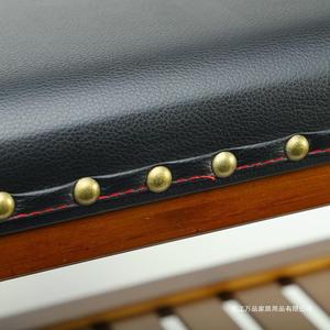 Double Layer Shoe <b>Storage</b> Stool With Leather <b>Cushion</b> Coffee Brown Home Ottoman <b>Storage</b> Rack - Product Image 2