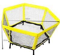 Filet de pickleball hexagonal pliable tout-en-un pour extérieur, jeu de pickleball 360 avec sac de transport