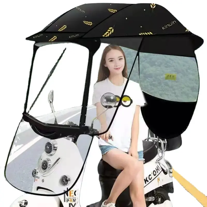 Moto/véhicule électrique parapluie pare-soleil housse de pluie anti-poussière véhicule électrique Scooter parapluie