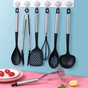 Ensemble de 8 ustensiles de cuisine en nylon avec manche en acier inoxydable, ustensiles de cuisine antiadhésifs avec support - Product Image 3