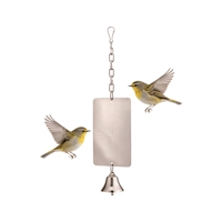 Juguete para Pájaros de Acero Inoxidable, Placa Rectangular con Cadena y Campana para Pájaros de Interior, Diseño Simple y Duradero, Ecológico, Certificado BSCI, Personalizable