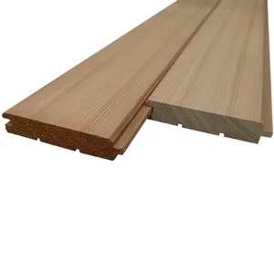 प्रचार लकड़ी टाइल प्रकार सीढ़ी के आकार का ठोस लकड़ी के पैनल देवदार पेड़ मूल दीवार Cladding