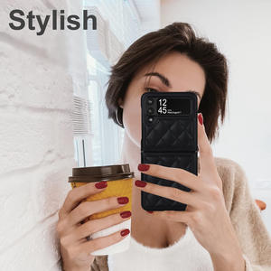 เคสโทรศัพท์มือถือหนัง PU สีทึบมีกลิ่นหอมขนาดเล็กพับได้เหมาะสำหรับ Z flip 6 5 4 3ป้องกันการตก - Product Image 4