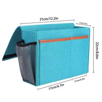 Organisateur de rangement suspendu en feutre multi-poches pour lit, canapé, bureau, chambre à coucher, avec porte-bouteille