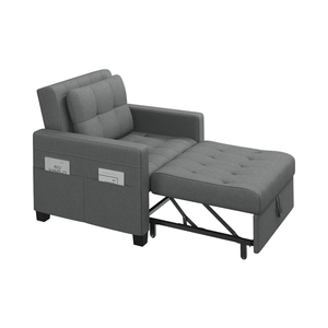Sofá <span class=keywords><strong>Cama</strong></span> Modular Moderno 3 en 1 Yaheetech, Sillón Individual Cuadrado Gris con <span class=keywords><strong>Respaldo</strong></span> Ajustable en 3 Ángulos, Relajación para 4 Personas, Sala <span class=keywords><strong>de</strong></span> Estar - Product Image 1