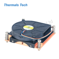 Dissipateur de chaleur en cuivre pur avec ventilateur de puissance pour refroidisseur de processeur 1U 100W 115x1150 1155
