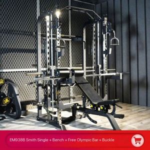 Máquina Smith Multifuncional MR Negra al por Mayor, Construcción de Acero, Equipo de Gimnasio Ecológico para Entrenamiento Físico en Casa - Product Image 4