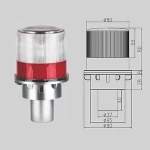 Năng lượng mặt trời Powered LED tín hiệu giao thông cẩu tháp cảnh báo an toàn đèn hiệu nhấp nháy đèn giao thông - Product Image 3