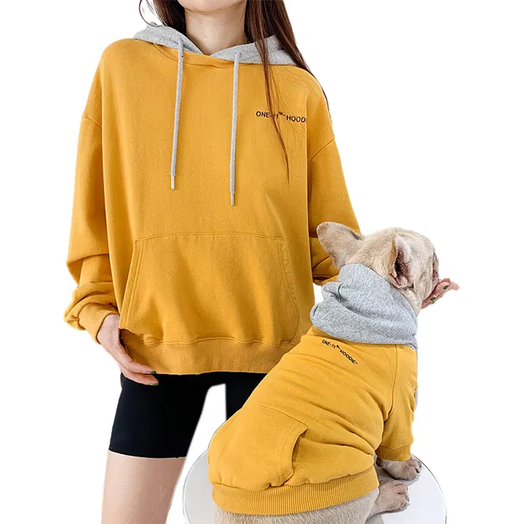 Fabrika toptan pet hoodie eşleşen sahibi köpek büyük karikatür superman pet boy hoodie farsça kedi Teddy köpek kedi Bichon