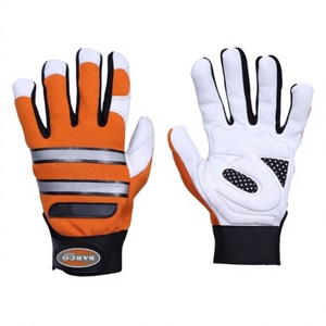 Gants de travail de sécurité Barco en cuir PU, antidérapants, avec bouts des doigts texturés, poignet élastique, respirants, détection des aiguilles, quatre gants - Product Image 1